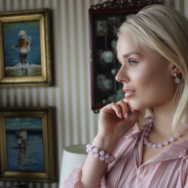 Sugar Baby ruusukvartsirannekoru