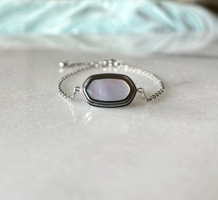 Pamela valkokultainen motherpearl rannekoru