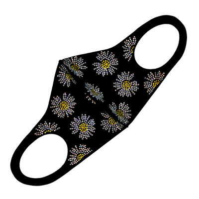 Face mask with floral decorations