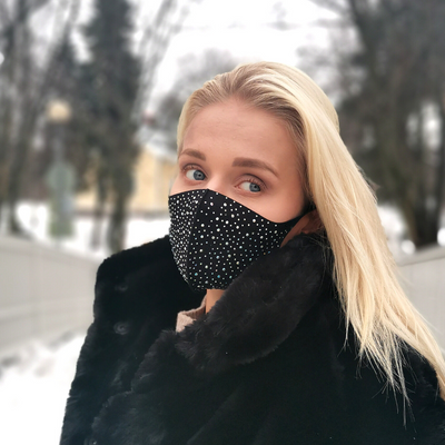 Face mask with sequins
